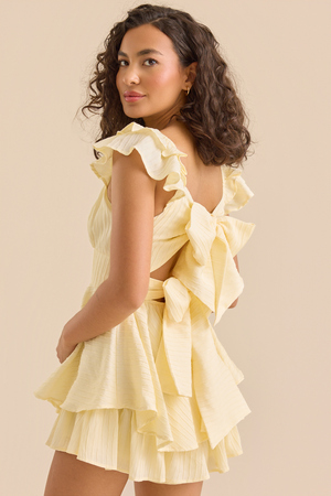 Lola Ribbed Crossover Romper - Altar'd State - 