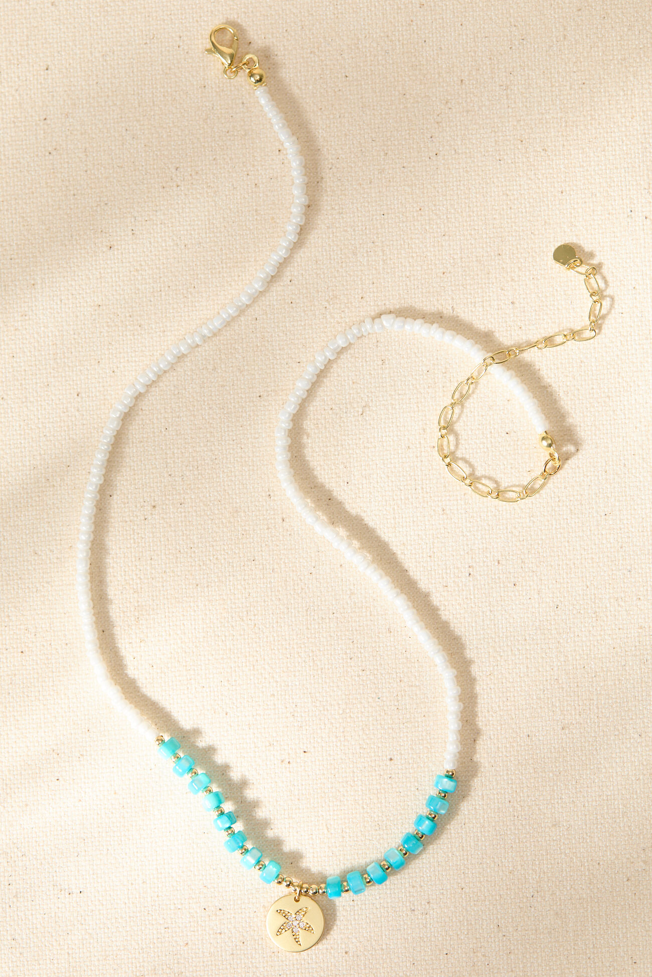 Turquoise Starfish Beaded Necklace