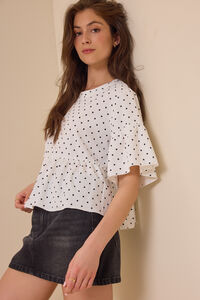 Liora Polka Dot Ruffle Top Detail 4 - Altar'd State