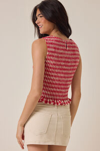 Meadow Gingham Ruched Ruffle Tank Detail 4 - Altar'd State