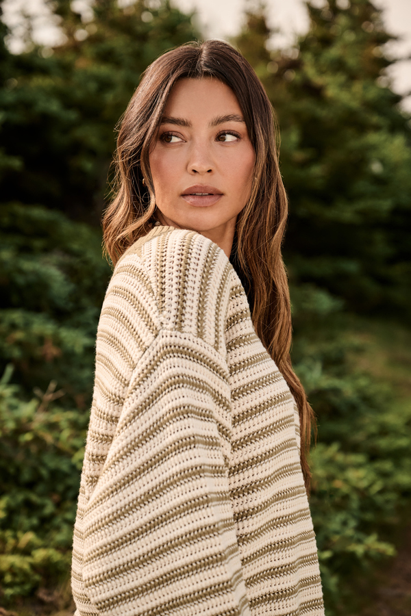 Harper Striped Knit Sweater Detail 4 - Altar'd State
