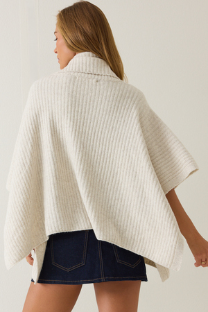 Amber Mock Neck Poncho - Altar'd State - 