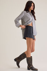 Jasmine Mini Denim Skirt Detail 4 - Altar'd State