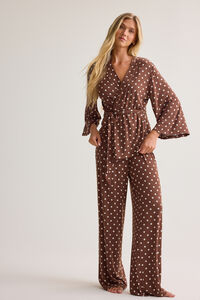 Charlotte Polka Dot Lounge Kimono Detail 2 - Altar'd State