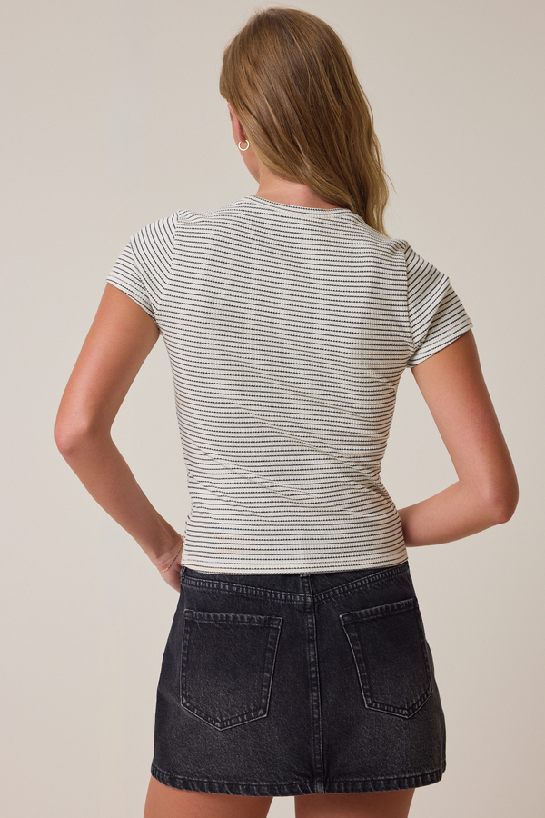 Campbell Stripe Crop Tee Detail 5 - Altar'd State