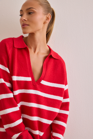 Row Collared Pullover - Altar'd State - 