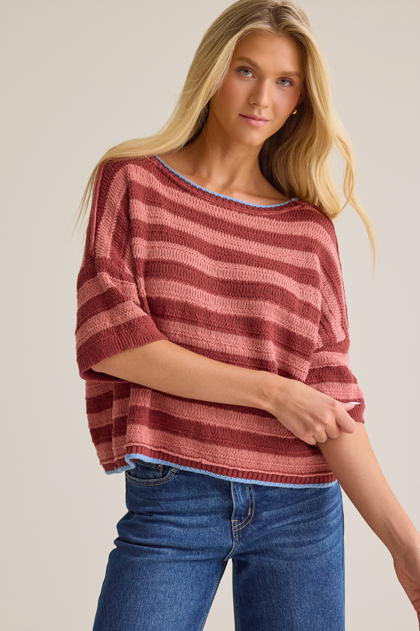 Azlyn Multi Stripe Sweater Tee - Altar'd State