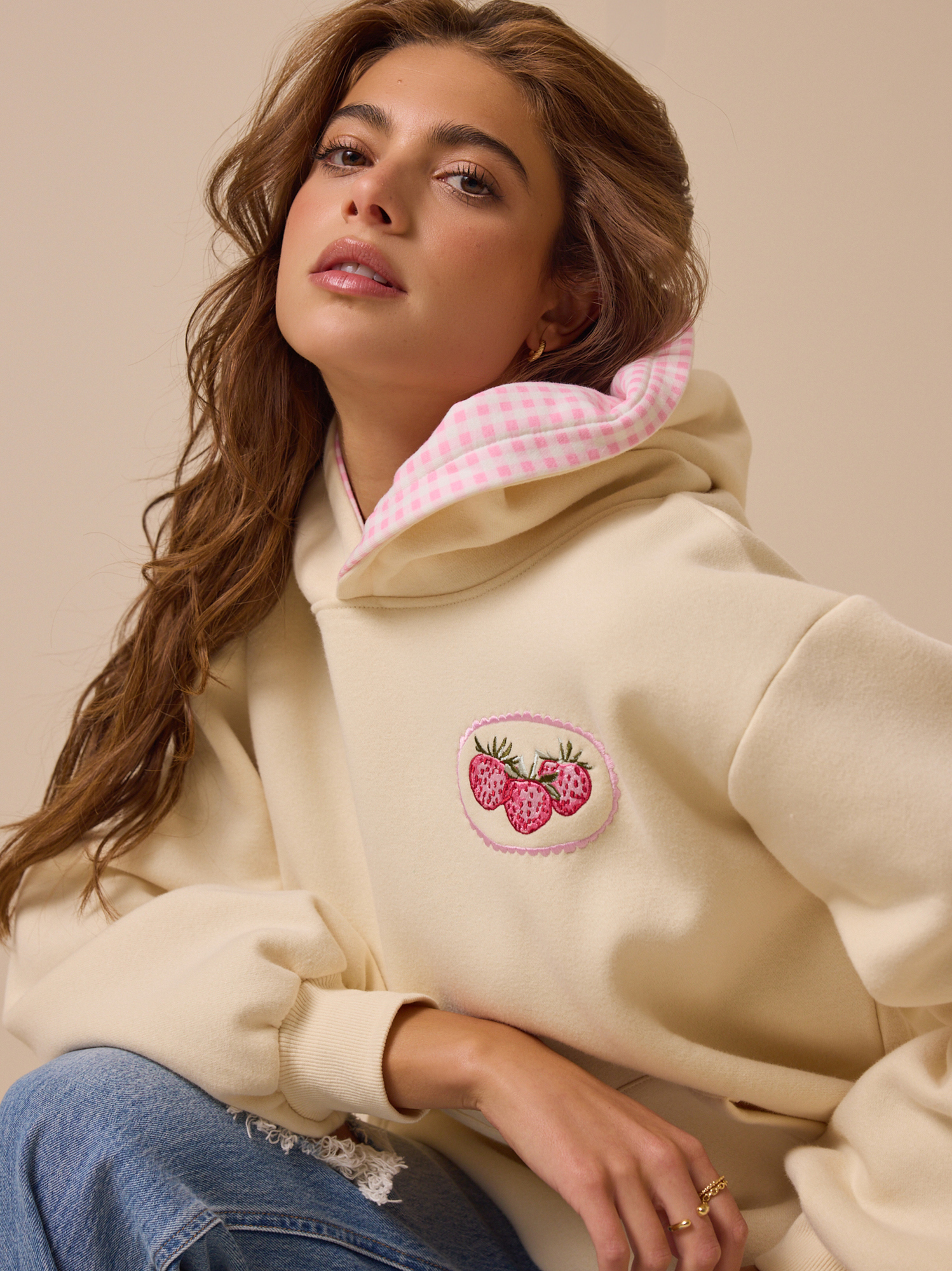 Strawberry Shortcake Sweatshirt in Cream | Altar'd State
