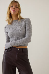 Fernley Textured Fitted Pullover Sweater Detail 2 - Altar'd State