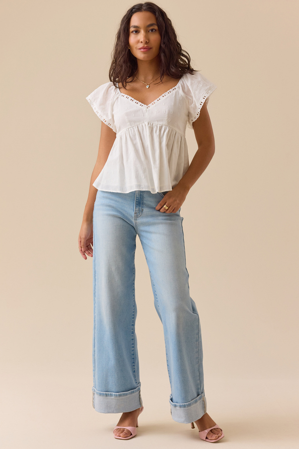 Azura Textured Babydoll Top Detail 2 - Altar'd State