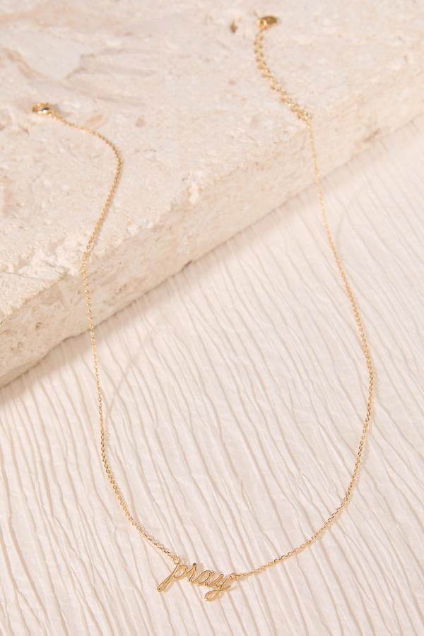 18K Gold Pray Necklace - Altar'd State