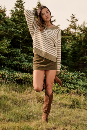 Daliah Suede Mini Skirt - Altar'd State - 