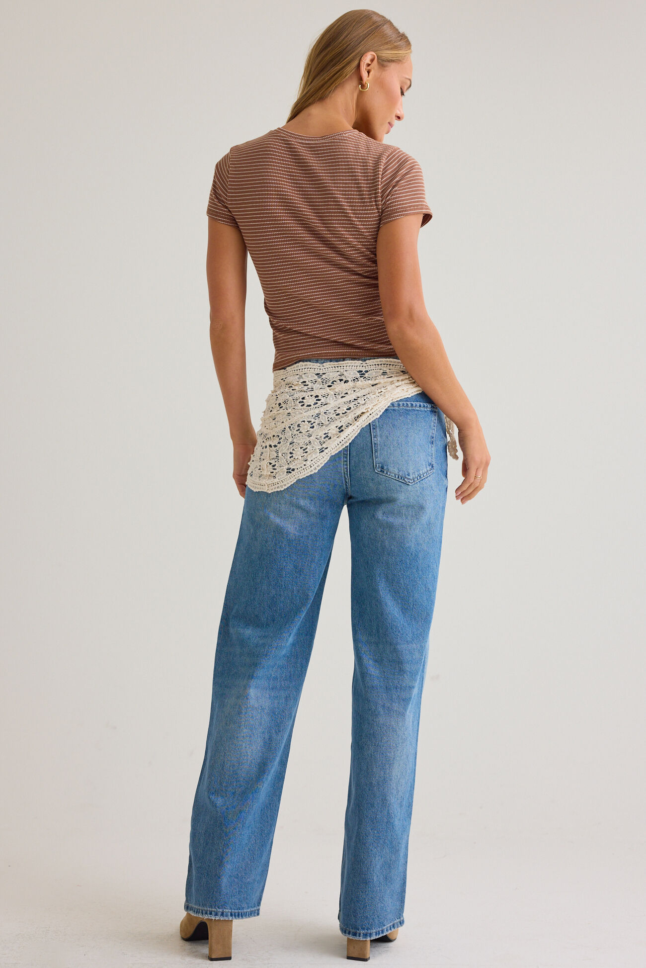Aadhya Crochet Mid Rise Jeans