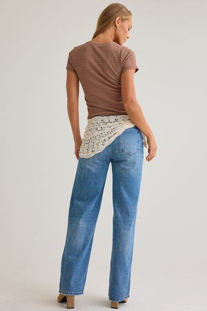 Aadhya Crochet Mid Rise Jeans - Altar'd State