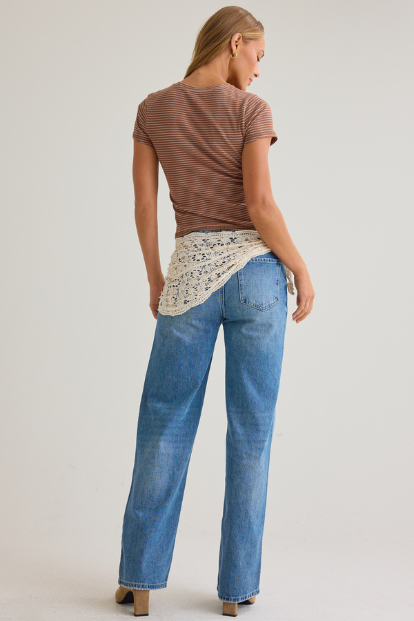 Aadhya Crochet Mid Rise Jeans Detail 7 - Altar'd State