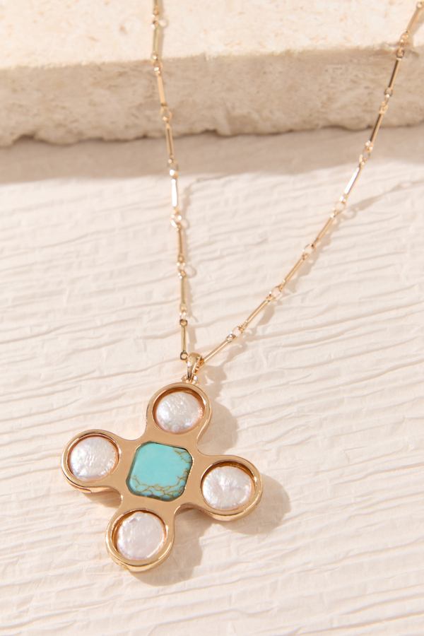 Seaside Grace Cross Necklace Detail 3 - Altar'd State