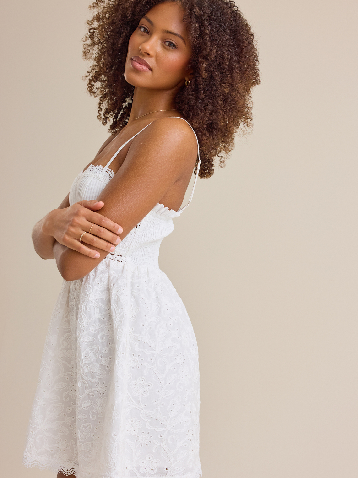 Brielle Mini Dress in White | Altar'd State