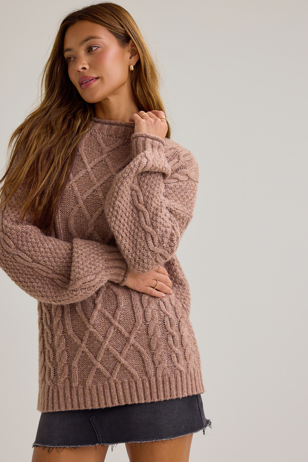 Noel Oversized Cable Knit Sweater - Altar'd State