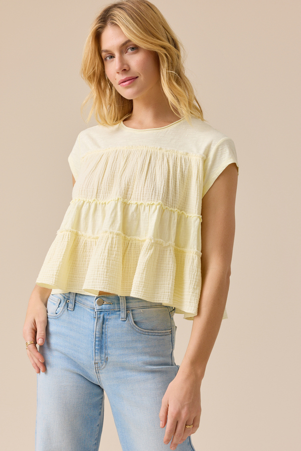Mara Tiered Babydoll Top Detail 2 - Altar'd State