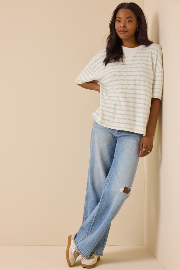 Hayden Oversized Stripe Tee - Altar'd State
