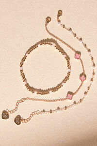 Dainty Clover Pearl Bracelet Set Detail 2 - Altar'd State