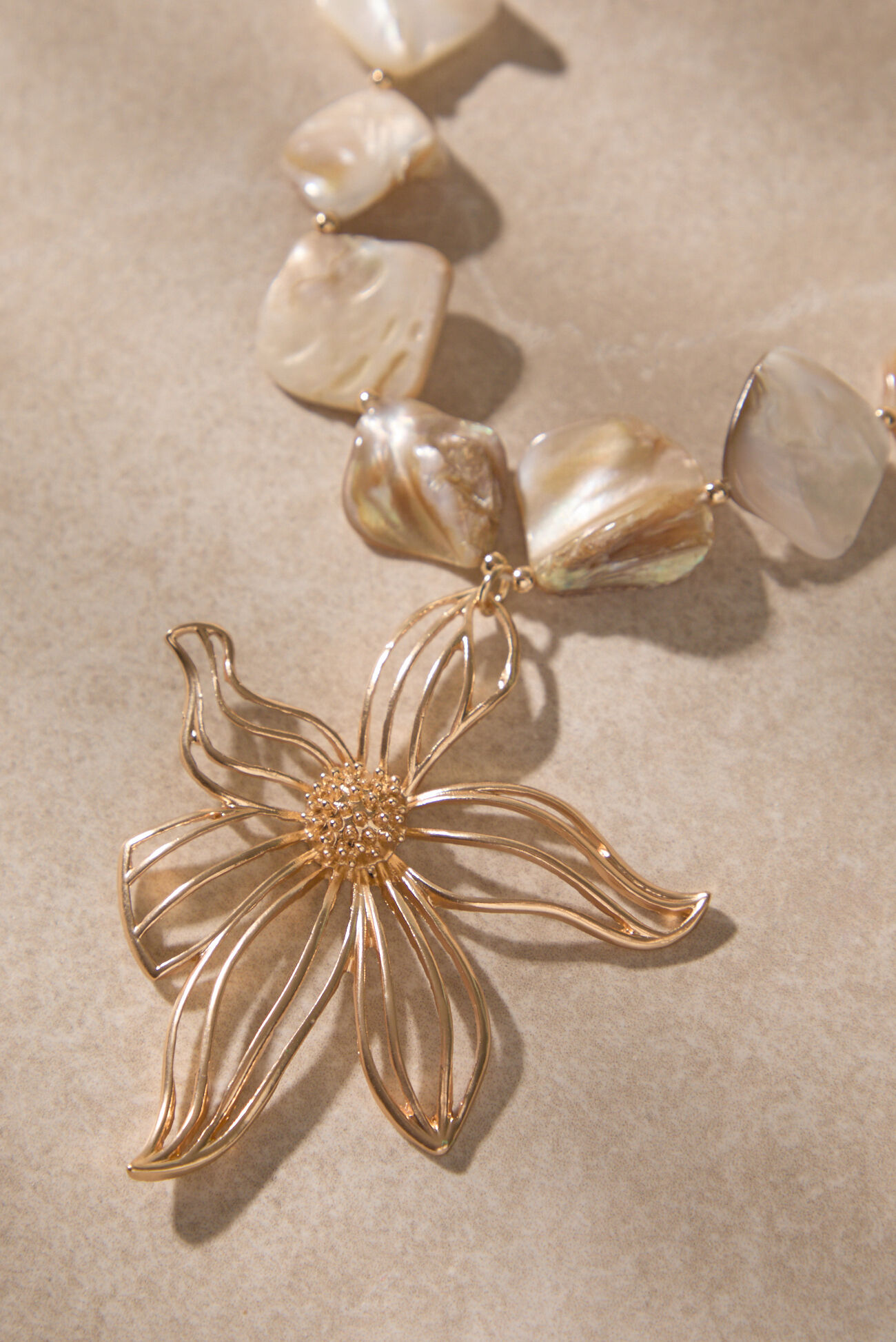 Seashell Flower Statement Necklace