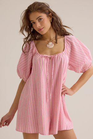 Ollie Puff Sleeve Romper - Altar'd State - 