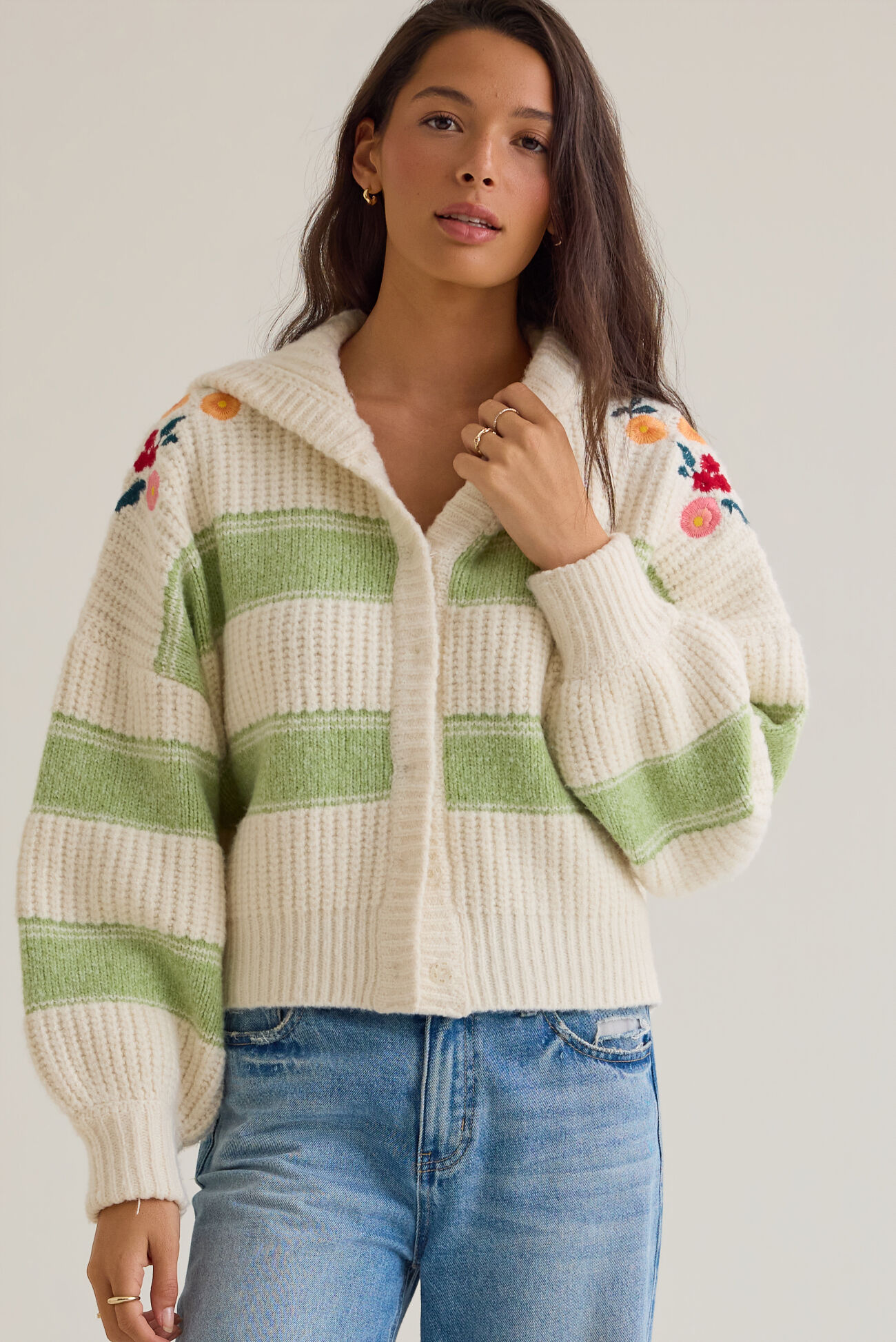 Lilyana Embroidered Hoodie Sweater