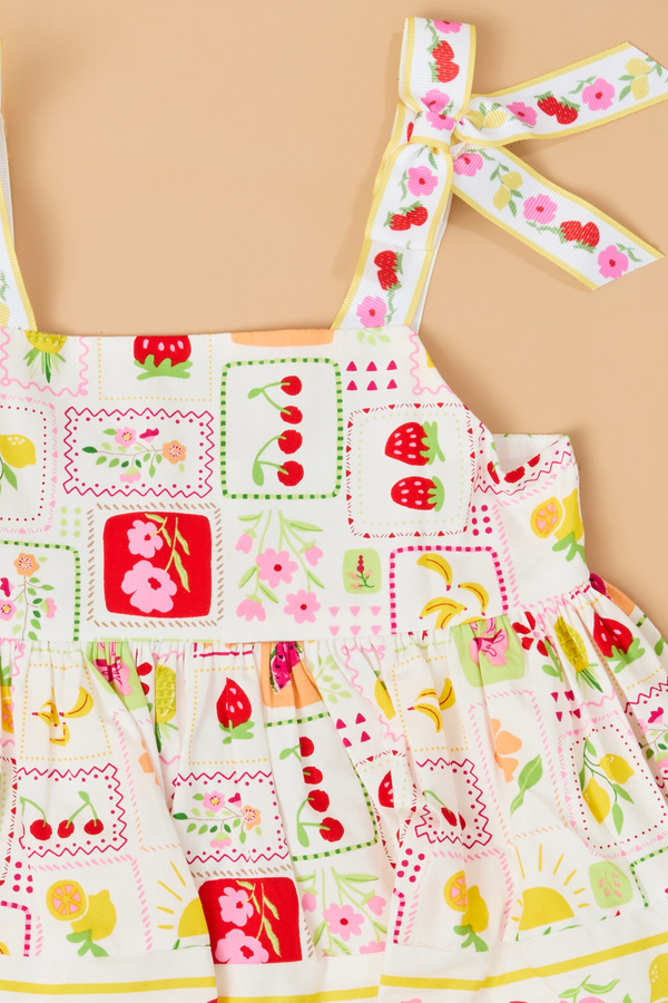 Morgan Fruit Print Toddler Dress Detail 2 - Altar'd State