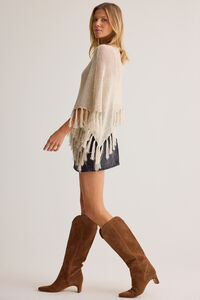 Heather Sequin Fringe Poncho Detail 4 - Altar'd State