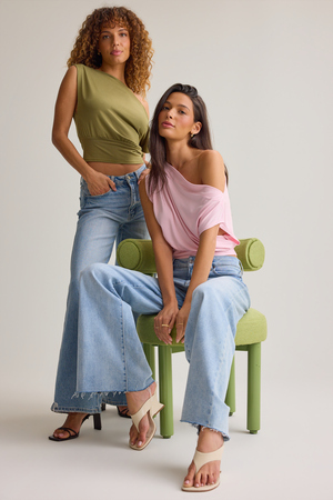 Senna Asymmetrical Neck Top - Altar'd State - 
