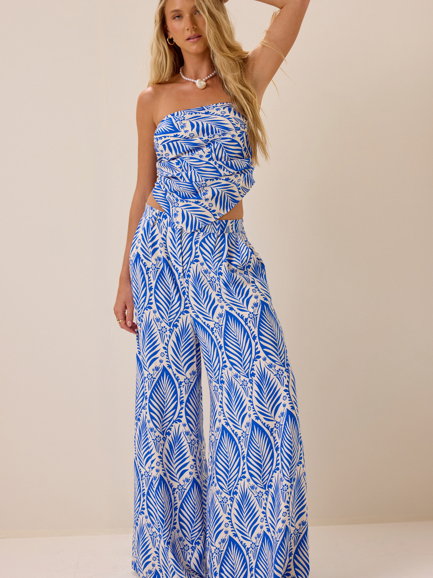 Hendricks Boho Tie Back Tube Top in Blue | Altar'd State