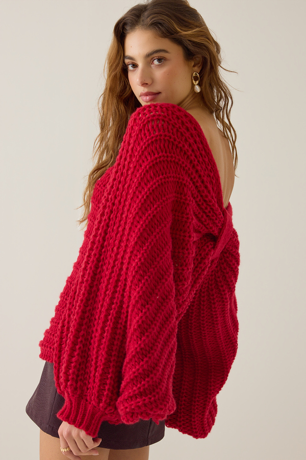 Julianne Bow Back Sweater - Altar'd State