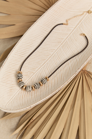 Brynn Striped Bead Necklace - Altar'd State - 