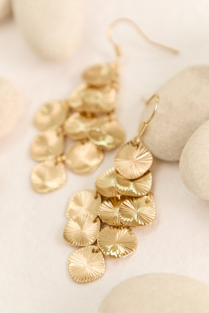 18K Gold Textured Dangle Earrings - Altar'd State