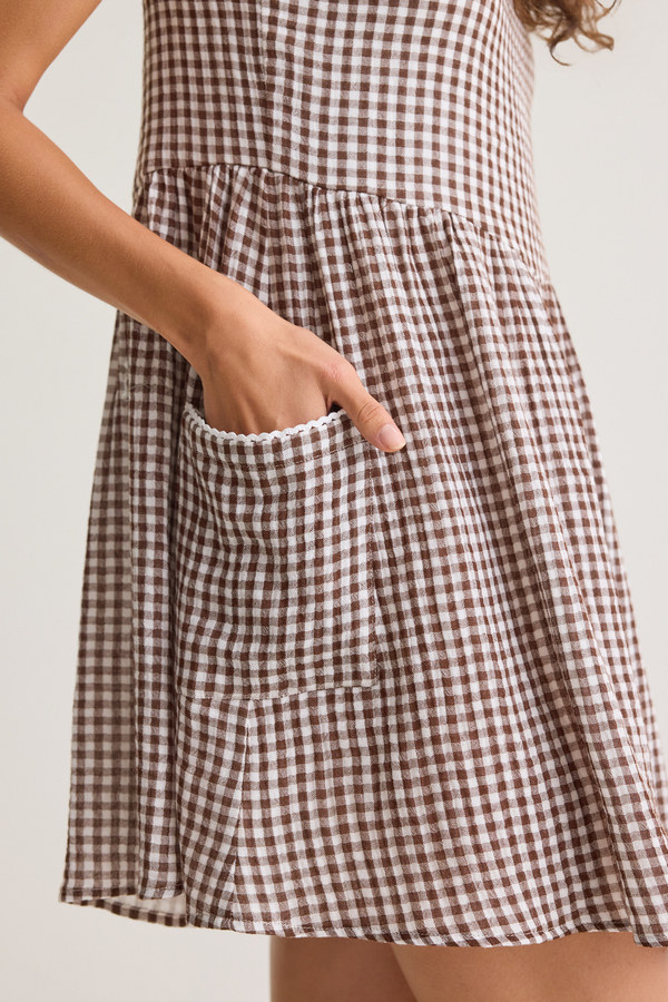 Kylie Gingham Mama Dress Detail 5 - Altar'd State