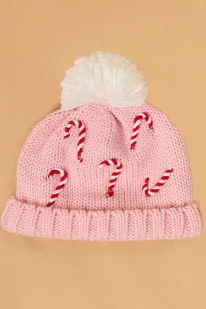 Candy Cane Knit Beanie - Altar'd State - 