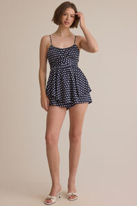 Vivian Polka Dot Double Layer Romper Detail 3 - Altar'd State