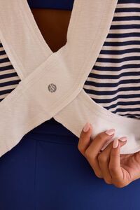 In Motion Striped Circle Back Tee Detail 4 - Altar'd State