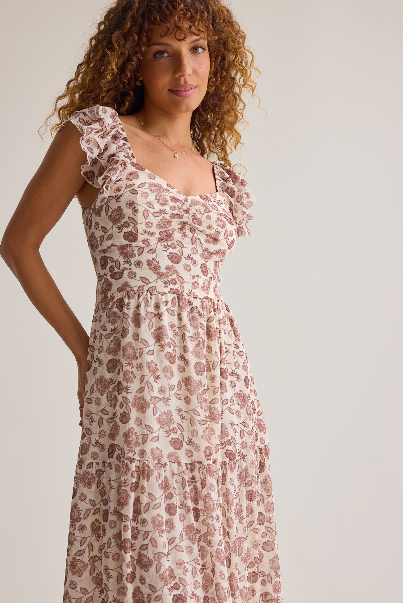 Julie Adeline Floral Ruffle Maxi Dress