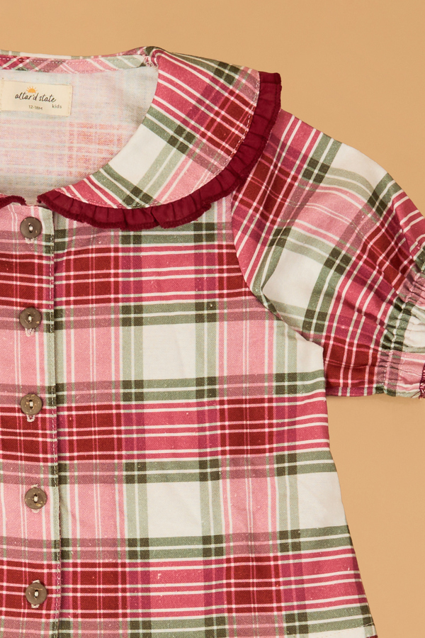 Plaid Wishes Lounge Dress Detail 2 - Altar'd State