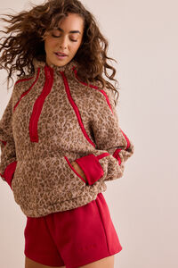 Cheetah Sherpa Quarter Zip Detail 2 - Altar'd State