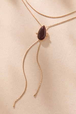 Lariat Teardrop Necklace - Altar'd State - 
