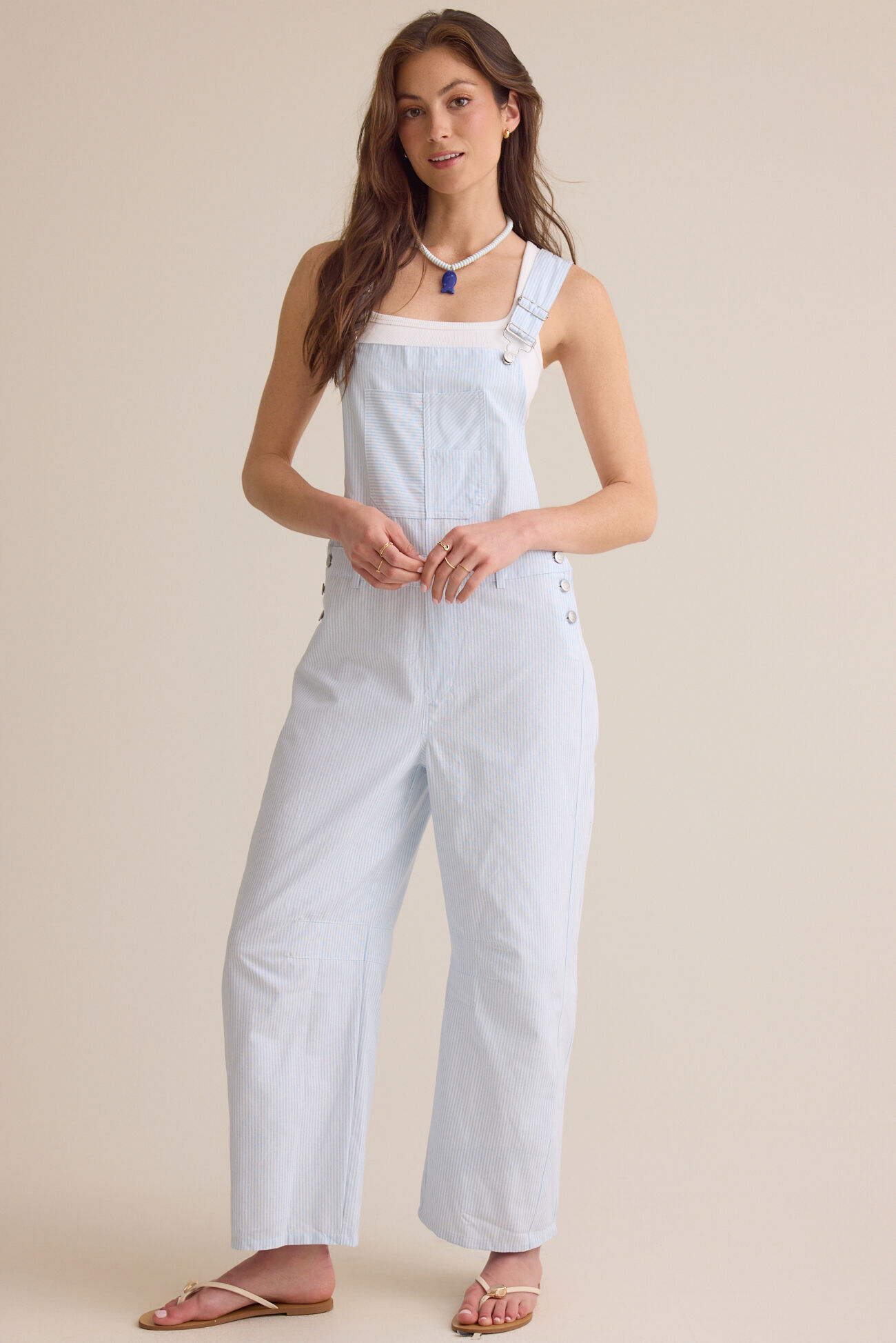 Sawyer Striped Barrel Overalls