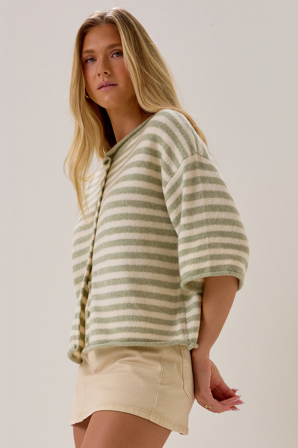 Cassidy Striped Cardigan Detail 2 - Altar'd State