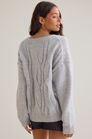 Beatrice Cozy Cable Oversized Sweater - Altar'd State - 