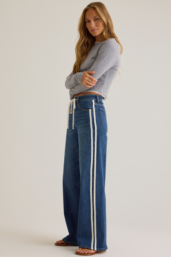 Skylar Side Stripe Jeans Detail 4 - Altar'd State