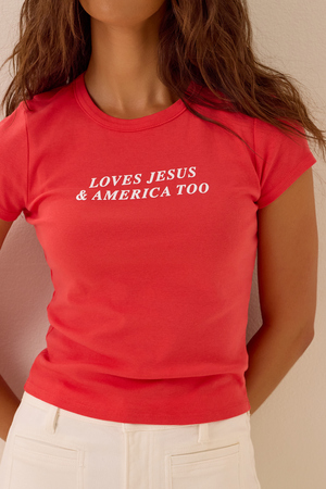 Loves Jesus & America Too Baby Tee - Altar'd State - 