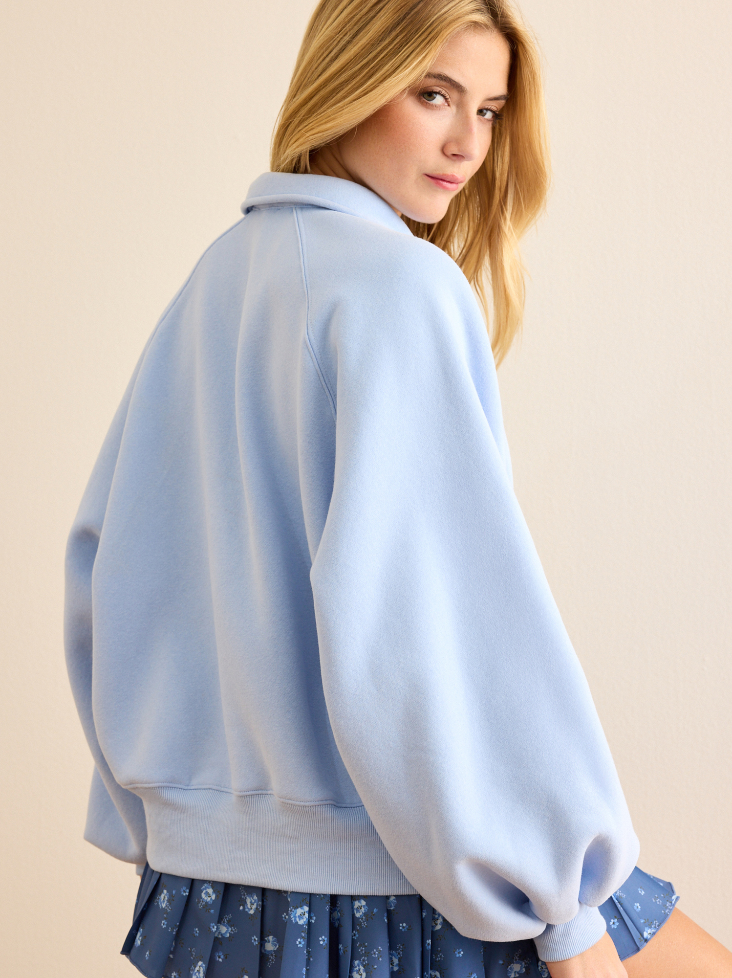 Trail Balloon Sleeve Pullover in Light Blue | AS Revival