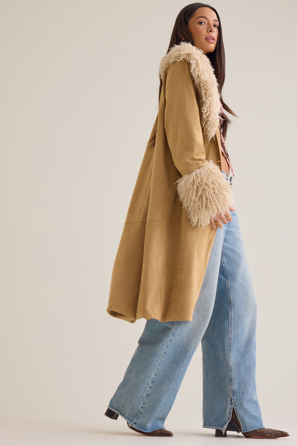 Jaylee Suede Fur Trim Jacket Detail 3 - Altar'd State
